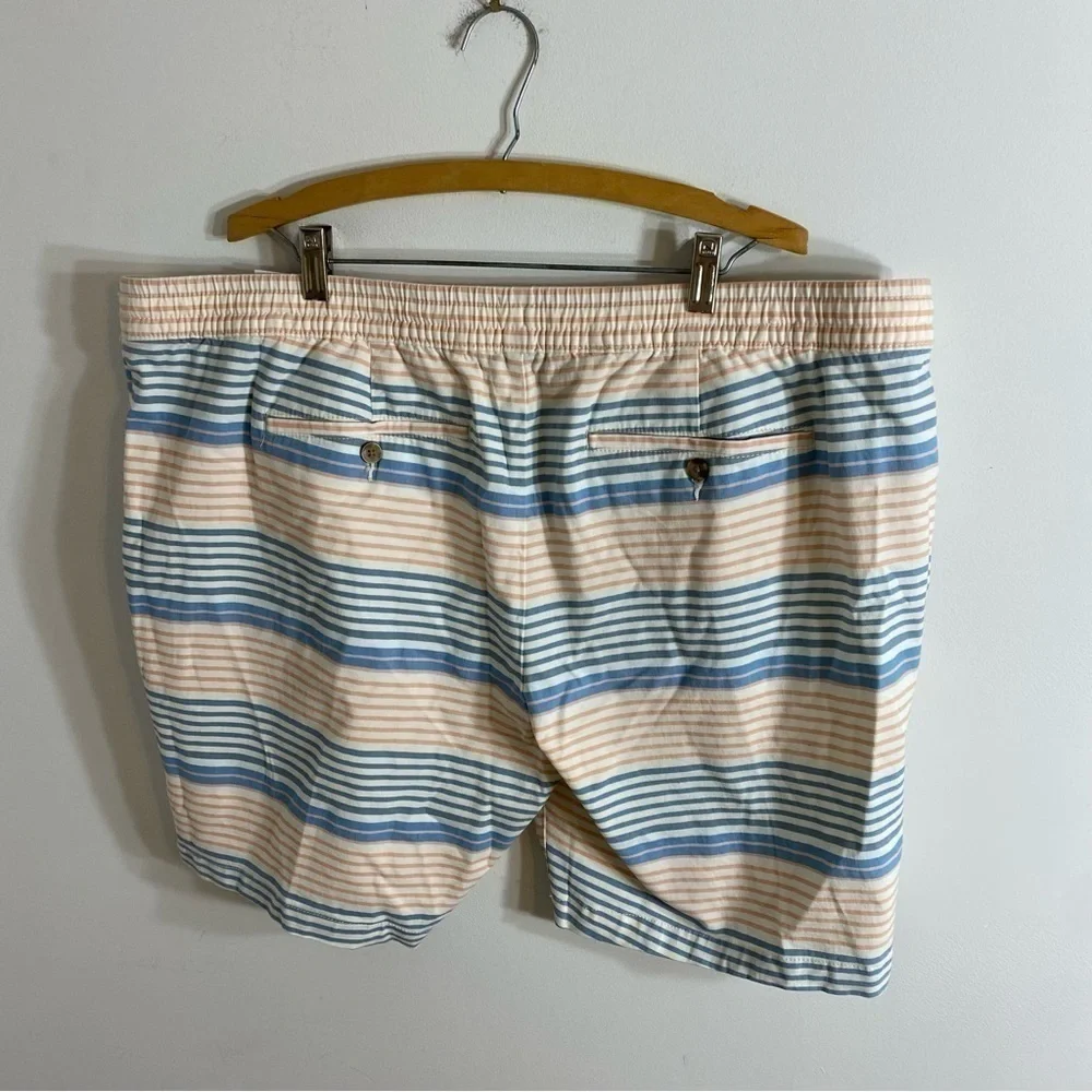 George Above the Knee Striped Shorts NWT 2X Blue White Tan Men’s